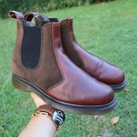 ราคา ส่งฟรี 9Us 27cm 42eu Dr MARTENS Chelsea 2976 Boot Charro DarkBrownBrando HiSuedeWP R21492211 (20892799718)
