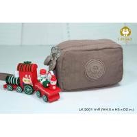 ราคา กระเป๋าผ้าLingkyคล้องมือ3ซิปเล็กใส่เหรียญใส่บัตรได้ ยาว4 5นิ้ว ใส่มือถือไม่ได้ (20976398169)