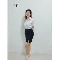 ราคา กระโปรงนักศึกษา ทรงเอ ผ้าฮานาโกะสีดำ ผ่าหน้า ยาว 14161820 ผ้าเนื้อดี ไม่บาง ใส่สบาย (17090248393)