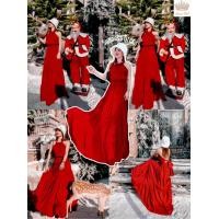 ราคา เดรสเจ้าหญิง ชุดแดง คริสมาสต์ เดรสสีแดง เดรสยาว ชุดเที่ยว ชุดไปทะเล วาเลนไทน์ ตรุษจีน ชุดออกงาน (16989028524)