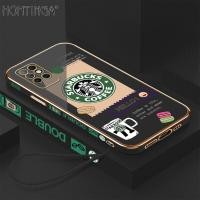 ราคา Hontinga ปลอกเคสสำหรับ Infinix Note 8 Case Fashion Starbucks Label Luxury Chrome Plated Soft TPU Square Phone Case Full Cover Camera Protection Anti Gores Rubber Cases For Girls (15776512424)