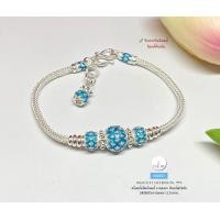 ราคา สร้อยข้อมือเงินแท้สุโขทัย งานสุโขทัยแท้ ลาย 3 เสาลงยา พร้อมตุ้งติ้งถุงเงิน รับทรัพย์ เล่นลายดอกพิกุล ลงยาสีฟ้าเข้ม ยาว 6 5 7 นิ้ว (10898083117)