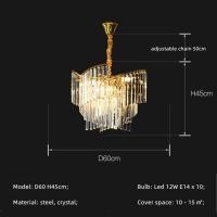 ราคา SUNMEIYI ไฟเพดานโคมไฟระย้า Led E14เพดานทันสมัย Lampu Gantung Kristal เหล็กสีทองโคมไฟห้อยระย้าไฟห้อยในร่ม (20149783907)