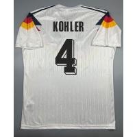 ราคา เสื้อบอล ย้อนยุค ทีมชาติ เยอรมัน 1990 เหย้า Retro Germany Home พร้อมเบอร์ชื่อ 4 KOHLER แชมป์บอลโลก World Cup Champions เรโทร คลาสสิค (20463440763)
