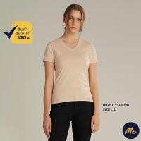 ราคา Mc Jeans เสื้อยืดแขนสั้นผู้หญิง คอวี สีเบจ MTSZ934 (16329048605)
