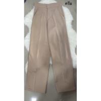 ราคา กางเกงทรงกระบอกเล็ก กางเกงขายาวผู้หญิง ใส่ทำงานได้ ตะขอหน้าซิปหน้า มีกระเป๋า 2 ข้าง เอวสูง ผ้าฮานาโกะ (9859452972)