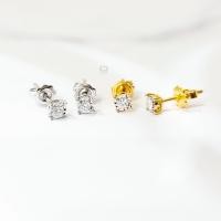 ราคา Amantio Diamond ต่างหูเพชรเม็ดเดี่ยว เพชรแท้น้ำ99 ทองแท้18k (16535250246)
