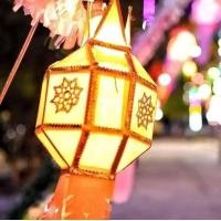 ราคา โคมไฟแขวน โคมยี่เป็ง โคมไฟล้านนา โคมล้านนา โคมแขวน โคมผ้า โคมล้านนา6เหลี่ยม ขนาด6นิ้ว (15163043723)