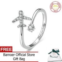 ราคา BAMOER แท้925เงินสเตอร์ลิงเครื่องบินวงกลมแหวนปรับสำหรับผู้หญิงเครื่องประดับแฟชั่น BSR321 (16309576761)