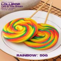 ราคา อมยิ้ม อมยิ้มสายรุ้ง 17g 50g แฟนทาเซียเรนโบว์ ไซส์ใหญ่ Rianbow Candy Lollipop แคนดี้สายรุ้ง อมยิ้มขนาดใหญ่ ขนมยุค 90 (17384047468)