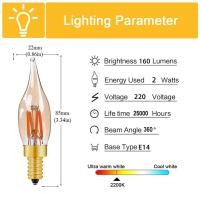 ราคา E14 E12หลอดไฟเอดิสัน LED ย้อนยุค0 5W 2W เทียนโคมไฟลวด220V โคมไฟแสงขาวนวลหรี่ได้หลอดไฟตกแต่งวินเทจสำหรับเพดาน (17918029044)