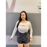 ราคา เสื้อสาวอวบ ผ้าเรย่อน แขนยาว เว้าอก รุ่น อวยยศ (20528838510)