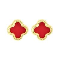 ราคา Gift Day Korea Titanium Steel Rose Gold Fashion Black Clover Earrings Not To Fade Jewelry Stud Earrings (16329713304)