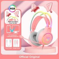 ราคา Onikuma หูฟังครอบหู X15 Pro หูฟังสำหรับเล่นเกมหูฟังตัดสายหูฟังแบบมีสายหูฟังสีชมพูหูแมวไฟ RGB พร้อมไมโครโฟนสำหรับ PS4พีซี (21171025267)