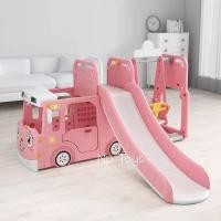 ราคา Np Toys สไลเดอร์เด็ก 3in1 สไลเดอร์ชิงช้ารถบัส สไลเดอร์ ชิงช้า No 6039 (8972649311)
