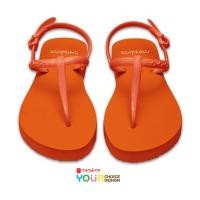 ราคา CHO I CE รองเท้าแตะรัดส้นหญิง สีส้มรัดส้นส้ม รองเท้าแตะยางพารา นุ่ม ใส่สบาย ไม่กัด (5988372266)