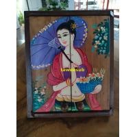 ราคา กรอบกระจกเพ้นท์ลายผู้หญิงล้านนา กระจกเงา กระจกกรอบไม้สัก กรอบกระจกไม้สัก (15832111740)