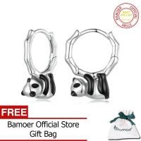 ราคา BAMOER 925เงินสเตอร์ลิงหมีแพนด้าต่างหูแบบห่วงสำหรับผู้หญิงต่างหูเครื่องประดับของขวัญห่วง Huggie สัตว์สำหรับ SCE1674หูที่บอบบาง (20682709794)