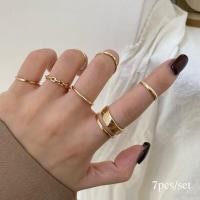 ราคา แหวน เซ็ต 7วง แหวนผู้หญิง ดีไซน์หรูหรา แหวนเงิน แหวนทอง ปรับไซส์ได้ แหวนแฟชั่น S925 สไตล์ยุโรป (17447712657)