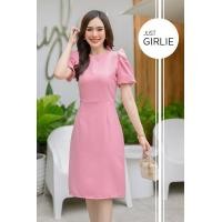 ราคา เดรสสีชมพู รวมเดรสสีชมพู ชุดออกงาน ธีมชมพู เดรสสวย ชุดแซกสีชมพู มีไซส์ S M L XL (20484007850)