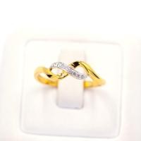 ราคา Happy Jewelry แหวนคลื่น ฝังเพชรเป็นเส้น ไขว้กันคล้ายเลย 8 Infinity ทองแท้ 9k 37 5 เพชรเกสร ME919 (17014370480)