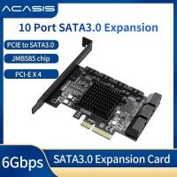 ราคา ACASIS 10 Port PCI Ex4 PCIe Expansion SATA Card to 10 Ports6 Gbps SATA 3 0 PCIe CardPCIe to SATA Controller Expansion CardSATA 3 0 soft RaidCan be Used as System Boot DiskSupport SSD HDD Hard Disk JMB