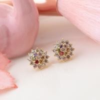 ราคา พร้อมส่ง ต่างหูเพชรดอกพิกุล เพชรหลายสี ต่างหูพลอยสวยๆ พลอยนพเก้า (10089755636)