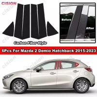 ราคา สำหรับ Mazda 2 Demio Hatchback 2015 2023 6ชิ้นเปียโนสีดำประตูรถกลางเสาปกหลังเงา BC ตกแต่งหน้าต่างคอลัมน์คาร์บอนไฟเบอร์พีซีสติกเกอร์วัสดุ (20552415268)