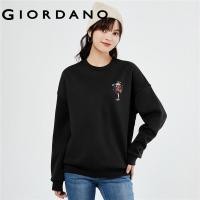 ราคา GIORDANO Women Little Joys Series Sweatshirts Crewneck Print Sweatshirts Fleece Lined Fashion Casual Warm Sweatshirts 99393380 (20641795610)