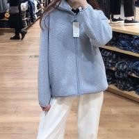 ราคา Uniqlo2021 autumn and winter new Uniqlo imitation lambswool fleece zipper hooded short jacket cardigan women 430644 (20201323052)