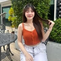 ราคา SpinnyHouse เสื้อสายเดี่ยว ผ้าไหมพรม กระดุมใช้งานได้จริง ทรงนี้คือแต่งแมตช์ลุคง่ายสุด คือได้หมด รุ่น ถักกระดุม (20590135105)