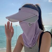 ราคา manxian ชุดผ้าคลุมหน้าหมวกกันแดดผ้าไหมเย็นแบบคลุมหน้า360องศา (19198869076)