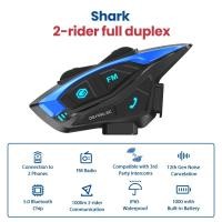 ราคา รถจักรยานยนต์ชุดหูฟังอินเตอร์คอม Shark Pro BT 5 1 Full Duplex DSP ลดเสียงรบกวน CVC 8ผู้ขับขี่2KM Interphone communicator (21170503302)