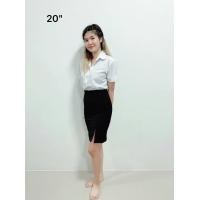 ราคา กระโปรงนักศึกษา ทรงเอ ผ้าฮานาโกะสีดำ ผ่าหน้า ยาว 14161820 ผ้าเนื้อดี ไม่บาง ใส่สบาย (17090248397)