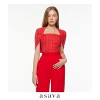 ราคา asava aw23 Asava Tweed Cape sleeve Blouse เสื้อผู้หญิง แต่งแขนเคป ซิปหลัง (21073191041)