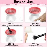 ราคา Electric Makeup Brush Cleaner Machine Portable Auto Spinner Brush Cleaner Tools Quick Dry Makeup Brush Cleaner Machine for All Size Make Up Brush Cleaner B (20024788216)