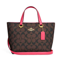 ราคา กระเป๋าถือ COACH แท้ รุ่นใหม่ Coated canvas ลาย Signature สายหนังแท้ปรับได้ น่ารักมาก COACH CA613 ALICE SATCHEL IN SIGNATURE COATED CANVAS Watermelon (5387878291)