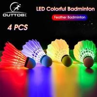 ราคา เอาท์โท้บแบดมินตัน4ไฟ LED ชิ้นลูกขนไก่เรืองแสงลูกแบดมินตันขนห่านและ LED เรืองแสงลูกขนไก่ไนลอนไฟสำหรับฝึกแบดมินตันแบดมินตันใน คืนกลางแจ้ง (21268988603)