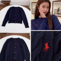 ราคา USA เสื้อโปโล เสื้อกันหนาว เสื้อสเวตเตอร์ถัก แฟชั่น แขนยาว freesize อก 34 44 สำหรับผู้หญิง polo ralph (21001325303)