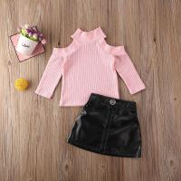 ราคา Forever CY Baby Baby Girls 2Pcs Autumn Outfits Long Sleeve Off Shoulder Pullover Sweater Tops Zipper Skirt Clothes Sets (16539317748)
