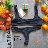 ราคา NATRADA BIKINI ชุดว่ายน้ำแฟชั่น ชุดว่ายน้ำสีดำ พร้อมส่งจากไทย BLACK SIZE M L (20062498038)