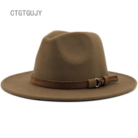 ราคา CTGTหมวกสักหลาดคลาสสิกปีกกว้างหมวกแก๊งส์เตอร์ผู้ชายผู้หญิงวินเทจสักหลาดหมวกปานามา (4216220897)