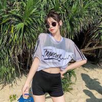 ราคา มีปลายทาง ชุดว่ายน้ำเสื้อกล้ามเเละกางเกงขาสั้นพร้อมเสื้อคลุมตาข่าย ชุดว่ายน้ำผู้หญิง ชุด 3 ชิ้น (19113926416)