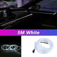 ราคา Lampu hias มีสายไฟนีออนแถบไฟ LED ภายในรถ5ม สำหรับ DIY อัตโนมัติไฟสร้างบรรยากาศแบบยืดหยุ่นไดโอด USB (21164542786)