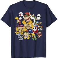 ราคา เสื้อยืดพิมพ์ลายเสื้อยืดผ้าฝ้าย ไอเทมเด็ด เสื้อยืด พิมพ์ลายกราฟฟิค Nintendo Super Mario Bowser Enemy Group สําหรับครอบครัว และผู้ใหญ่ S 5XL (20486363607)