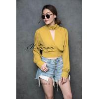 ราคา ป้าย Mirrorsister 01208 2 เสื้อทรงสวย ดีเทลคอวี3เหลี่ยม คอปีนแต่งจับจีบ3stepเก๋ๆ ช่วงอกแต่งไขว้ทับกัน (9283537513)