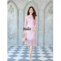 ราคา 513 ชุดเดรสลูกไม้สไตล์เกาหลีชุดไปงานแต่งงานบวชชุดทำงาน by WOW Shop DD (15792177131)