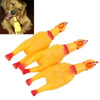 ราคา 1PC Dog Gadgets Novelty Yellow Rubber Chicken Pet Toys Novelty Screaming Chicken (10205489355)