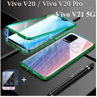 ราคา เคสโทรศัพท์แม่เหล็ก V21สำหรับ Vivoเคสกระจกนิรภัย9H สองด้านเคสโทรศัพท์โลหะแม่เหล็กสำหรับ Vivo V21 5G Vivo V20 V20 Pro 5G 360 4G (11503967372)