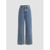 ราคา Cider Denim High Waist Solid Pocket Wide Leg Jeans (20686922802)